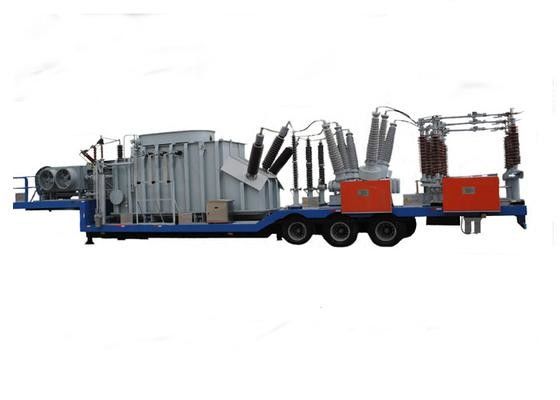 132kv पूर्वनिर्मित मोबाइल वाहन घुड़सवार अर्ध-ट्रेलर ट्रांसफार्मर सबस्टेशन